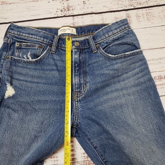 Abercrombie & Fitch The Boyfriend Mid Rise Distressed Jeans Size 28 / 6R A&F - Picture 8 of 12